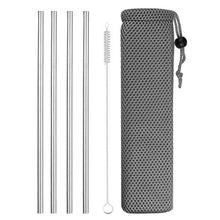 Load image into Gallery viewer, Reusable Metal Drinking Straws 4/8Pcs 304 Stainless Steel Sturdy Bent Straight Drinks Straw