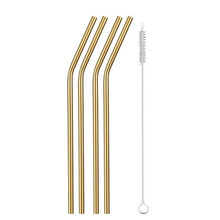 Load image into Gallery viewer, Reusable Metal Drinking Straws 4/8Pcs 304 Stainless Steel Sturdy Bent Straight Drinks Straw