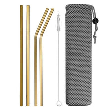 Load image into Gallery viewer, Reusable Metal Drinking Straws 4/8Pcs 304 Stainless Steel Sturdy Bent Straight Drinks Straw