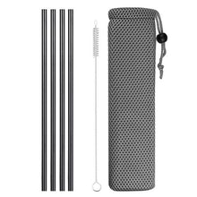 Load image into Gallery viewer, Reusable Metal Drinking Straws 4/8Pcs 304 Stainless Steel Sturdy Bent Straight Drinks Straw