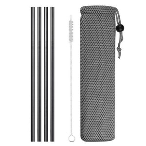 Reusable Metal Drinking Straws 4/8Pcs 304 Stainless Steel Sturdy Bent Straight Drinks Straw