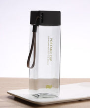 Load image into Gallery viewer, Cute New Square Tea Milk Fruit Water Cup 500ml for Water Bottles drink with Rope Transparent Sport Korean style Heat resistant
