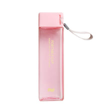 Load image into Gallery viewer, Cute New Square Tea Milk Fruit Water Cup 500ml for Water Bottles drink with Rope Transparent Sport Korean style Heat resistant