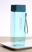 Load image into Gallery viewer, Cute New Square Tea Milk Fruit Water Cup 500ml for Water Bottles drink with Rope Transparent Sport Korean style Heat resistant