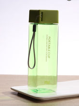 Load image into Gallery viewer, Cute New Square Tea Milk Fruit Water Cup 500ml for Water Bottles drink with Rope Transparent Sport Korean style Heat resistant