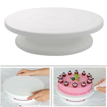 Load image into Gallery viewer, Plastic Cake Plate Turntable Rotating Anti-skid Round Cake Stand Cake Decorating Rotary Table Kitchen DIY Pan Baking Tool