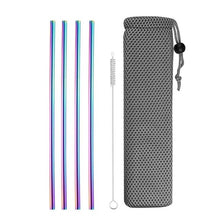 Load image into Gallery viewer, Reusable Metal Drinking Straws 4/8Pcs 304 Stainless Steel Sturdy Bent Straight Drinks Straw
