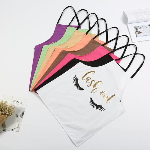 1Pcs Bronzing love Pattern Cotton Apron Adult Bibs Home Cooking Baking Coffee Shop Cleaning Aprons Kitchen Accessories 46137