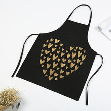 Load image into Gallery viewer, 1Pcs Bronzing love Pattern Cotton Apron Adult Bibs Home Cooking Baking Coffee Shop Cleaning Aprons Kitchen Accessories 46137