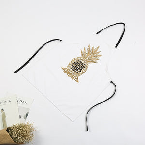 1Pcs Bronzing love Pattern Cotton Apron Adult Bibs Home Cooking Baking Coffee Shop Cleaning Aprons Kitchen Accessories 46137