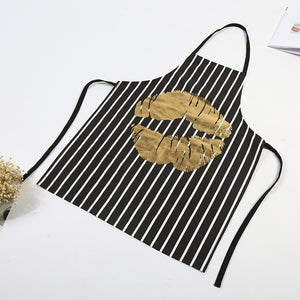 1Pcs Bronzing love Pattern Cotton Apron Adult Bibs Home Cooking Baking Coffee Shop Cleaning Aprons Kitchen Accessories 46137