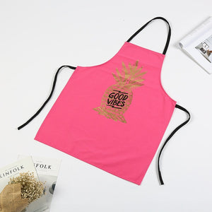 1Pcs Bronzing love Pattern Cotton Apron Adult Bibs Home Cooking Baking Coffee Shop Cleaning Aprons Kitchen Accessories 46137