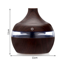 Load image into Gallery viewer, Wood Grain USB Air Freshener 300ml Aroma Humidifier Aromatherapy 7 Color LED Lights Electric Essential Oil Aroma Diffuser